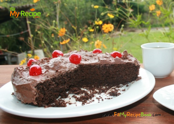 7 Min. Chocolate Cake Recipe is a microwave cake bake all baked in one 2 lt. container. Quick and easy bake, or a versatile oven bake.