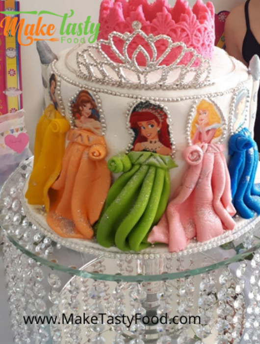 A Girls Princesses Birthday Cake