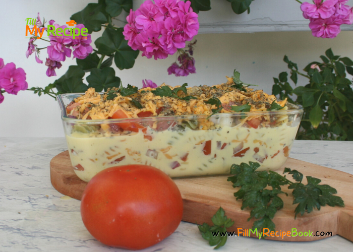 Easy Macaroni and Cheese for two recipe or four people. A homemade pasta oven bake casserole dish with cheese for lunch or dinner with salad.