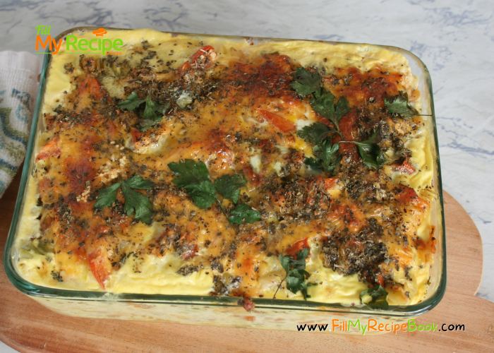 Easy Macaroni and Cheese for two recipe or four people. A homemade pasta oven bake casserole dish with cheese for lunch or dinner with salad.