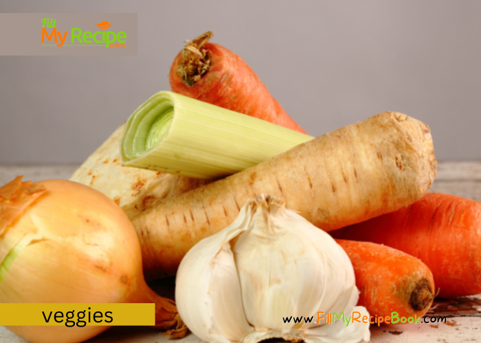 The bits of carrots and onion and celery added to this soup are full of healthy vitamins C , K as well as antioxidants and minerals.