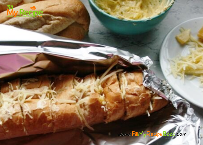 Homemade Garlic Braai Loaf recipe. Easy idea of a loaf, sliced stuffed with garlic, butter and parmesan cheese for starters, grilled in foil.