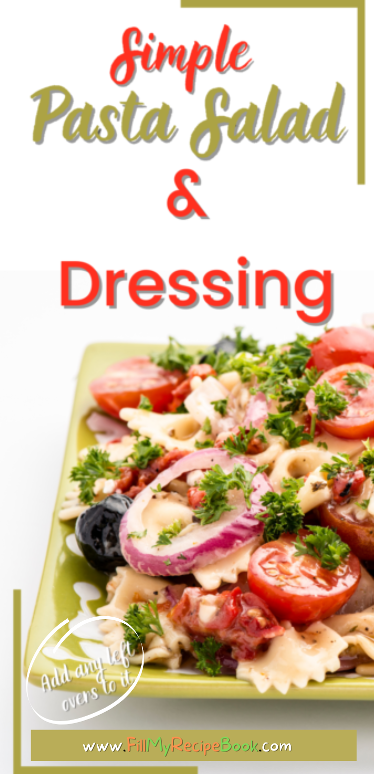 Simple Pasta Salad & Dressing Fill My Recipe Book