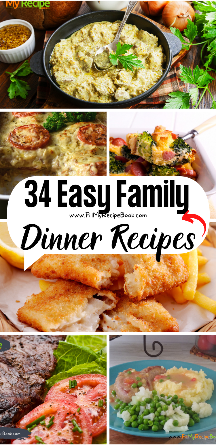 34 Easy Family Dinner Recipes - Fill My Recipe Book