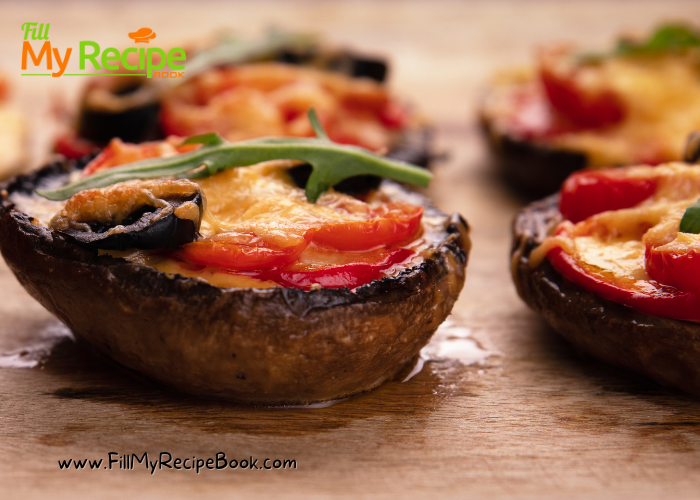 Easy Stuffed Portabella Pizza topping is quick easy light meal grilled in a few minutes which is a versatile side dish and mini pizza.(LC,GF)