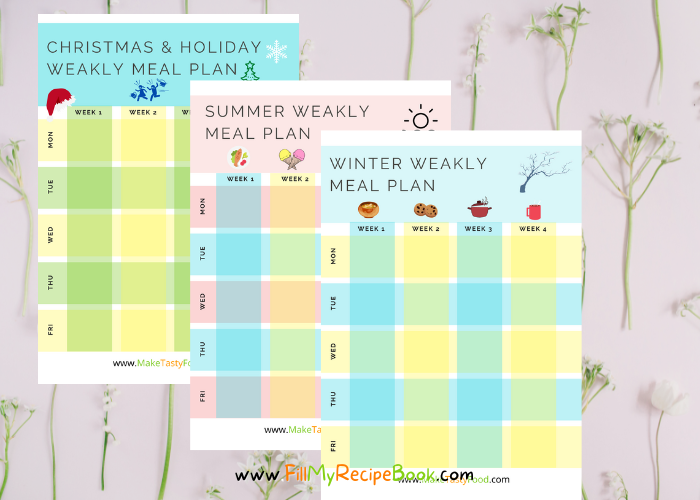 Seasonal and Holiday Weekly Meal Planner