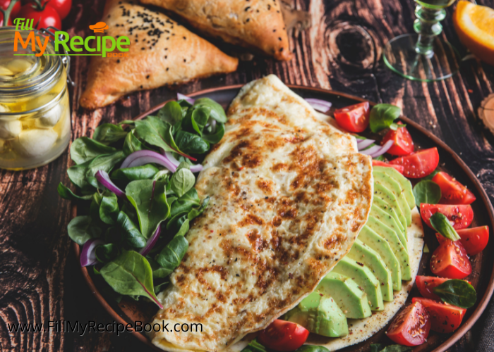 Tortilla with Avocado Spinach & Tomato for a light meal. A light meal to quickly make with some healthy salads and avocado, and lemon pepper. Fill the omelet with left over salads and veggies or meats.
