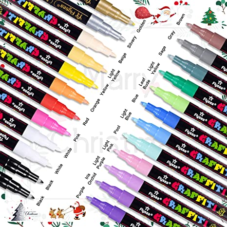 Acrylic Paint Pens 22 Colors Paint Markers 24 Count Markers