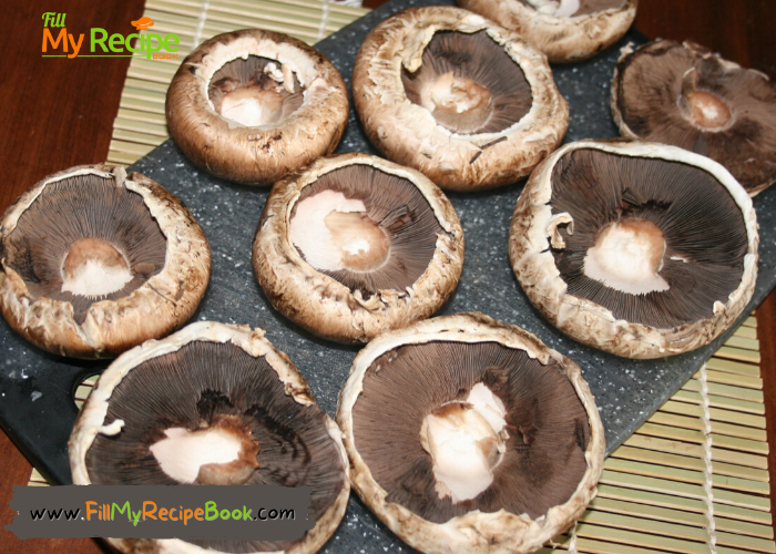 How to Braai or Grill Stuffed Portabella Mushrooms recipe on a fire. Easy appetizer or starter idea, or warm side dish with cheese and herbs.