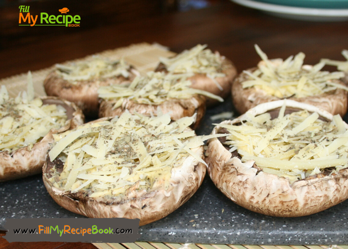 How to Braai or Grill Stuffed Portabella Mushrooms recipe on a fire. Easy appetizer or starter idea, or warm side dish with cheese and herbs.