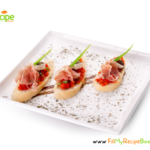 Ham and Feta Bruschetta an appetizer recipe idea. Crispy bites offer the savory taste of tomato, feta cheese, basil, garlic and balsamic.