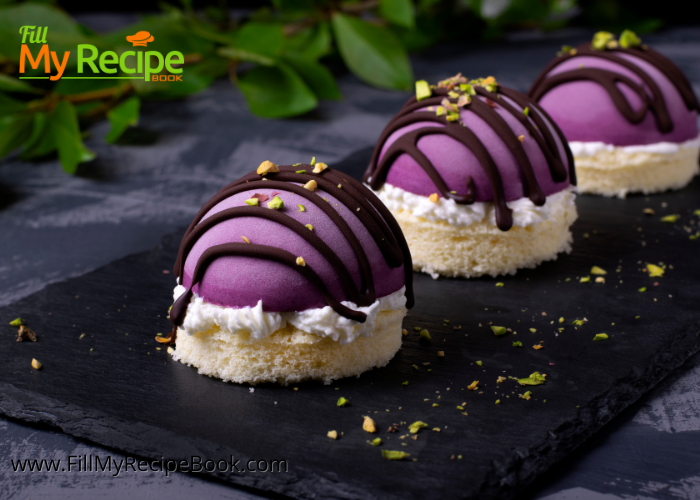 Mini Blueberry Mousse Cakes Glazed