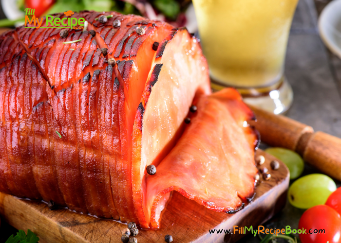 The gammon is roasted cloves taken of and carved when warm as its easier.