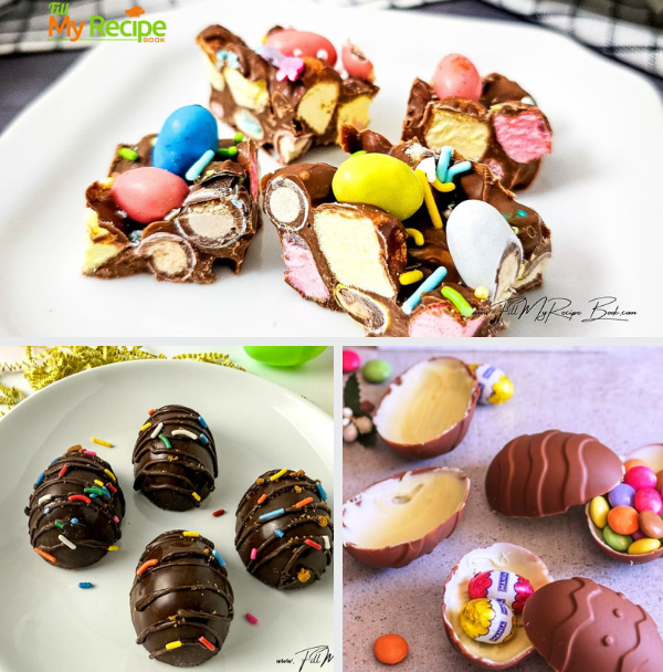 Homemade Chocolate Easter Eggs recipe ideas. DIY your own fillings with butter cream or coconut and even Nutella and other ideas.