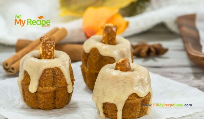 These Mini Pumpkin Bundt Cakes recipe are spicy and made from scratch. An easy bake, with vanilla butter icing, makes a moist dessert.
