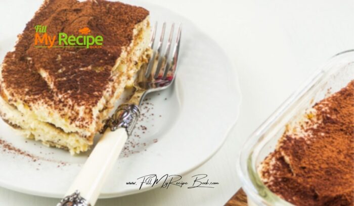 Easy Tasty No Bake Tiramisu Tart Recipe. An Italian cuisine but similar to South African fridge tart, a dessert with lady fingers and coffee.