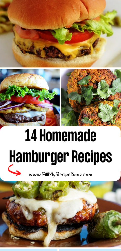 14 Homemade Hamburger Recipes ideas to create for the grill. Best recipe for buns and patties with sauces that are easy for different diets.