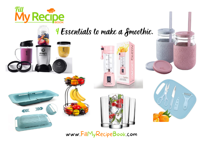 You would need these 9 Essentials to make a Smoothie. Purchase these recommendations online to clean, cut and blend a healthy smoothie.