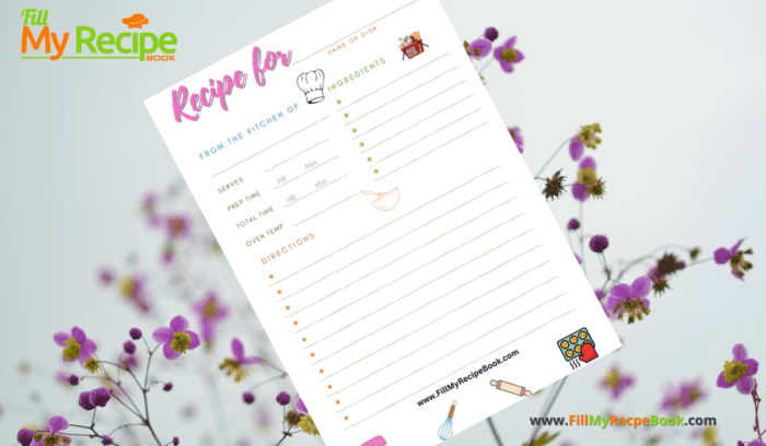 A General Recipe Page Printable