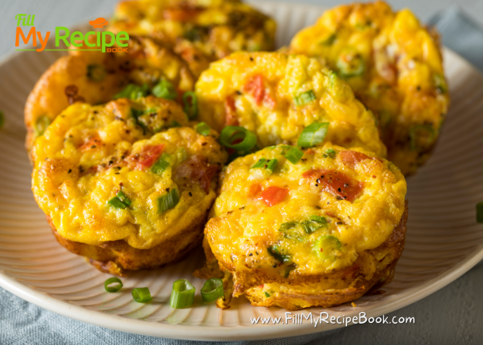 Cheesy Ham Egg muffins recipe with bell peppers. A versatile make ahead breakfast egg muffin to grab and go for a special breakfast.