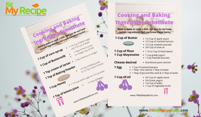 Ingredient Substitute Printable.