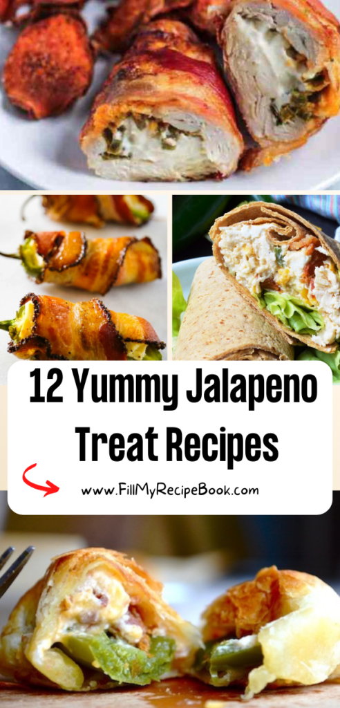 12 Yummy Jalapeno Treat Recipes ideas to create for appetizers.  A salad to wrap up and some corn bread and crisps, jalapeno popper.