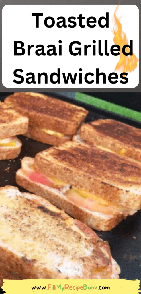 Toasted Braai Grilled Sandwiches recipe ideas. The Best South African grilled cheese, tomato and onion filling on coals or barbecue idea.