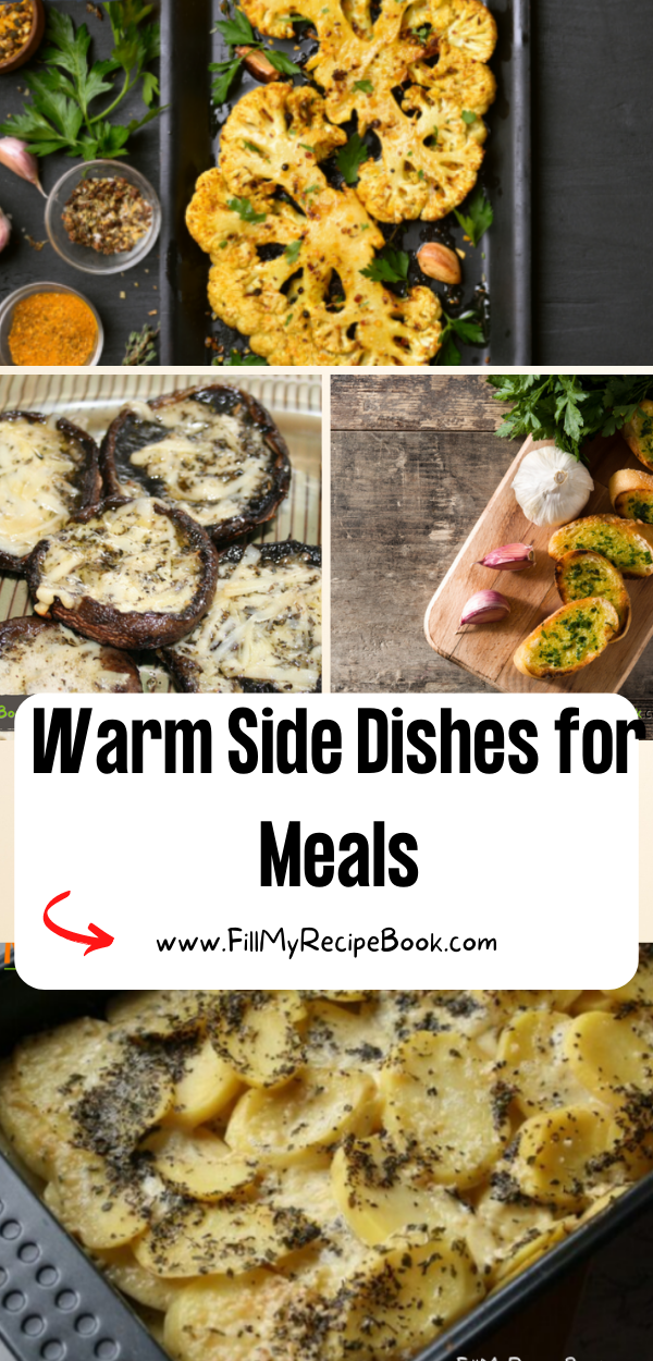 Warm Side dishes for Meals recipes ideas. For a Braai or BBQ or oven baked meat casseroles or roasts these warm sides for a crowd.