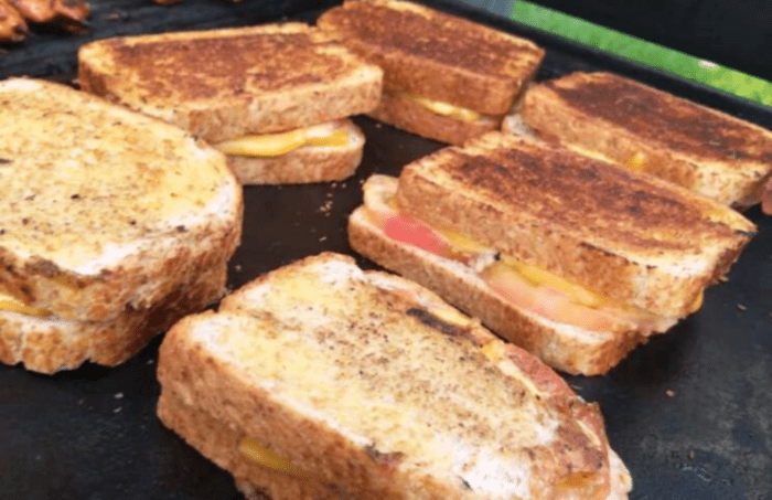 Toasted Braai Grilled Sandwiches that are irresistible. A South African braai or BBQ favorite are these tomato and onion toasted sandwiches.