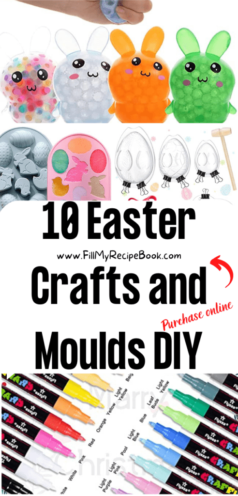 10 Easter Crafts and Molds DIY ideas to create for easter and all the DIY crafting material and molds for painting and chocolate eggs.