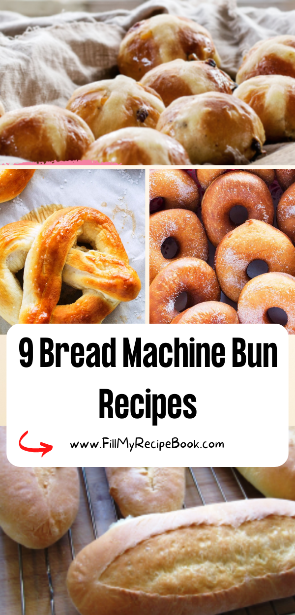 9 Bread Machine Bun Recipes ideas to create. Homemade way to make dough for hot cross buns, hoagie rolls, english muffins and cinnamon buns.
