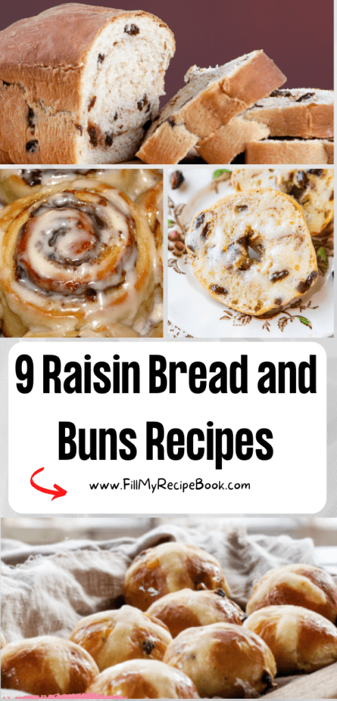 9 Raisin Bread and Buns Recipes ideas that are easy and homemade. Bread machine and hot cross buns with cinnamon and puddings.