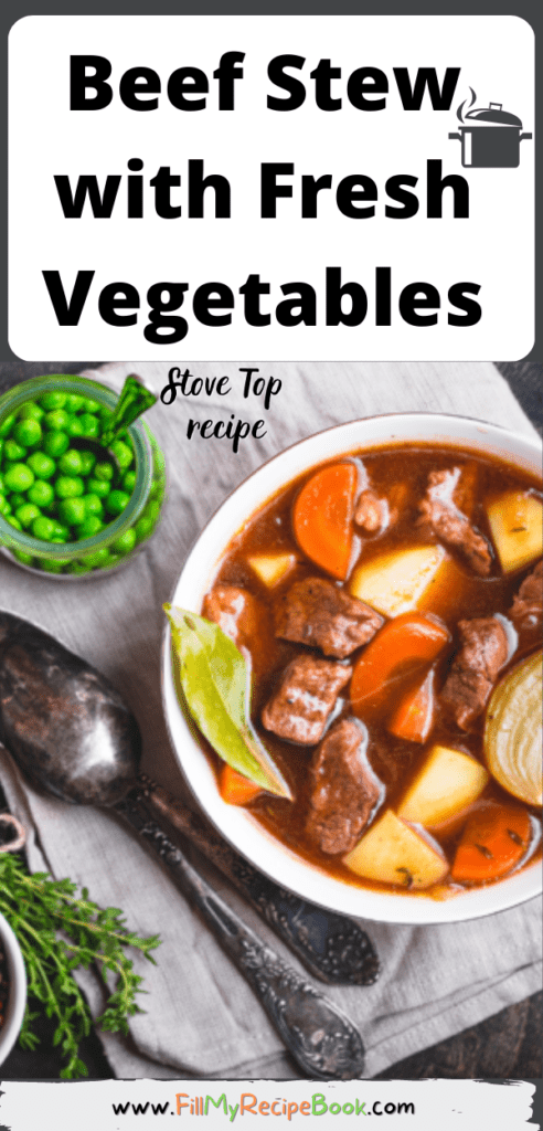 Beef Stew with Fresh Vegetables. An easy recipe meal cooked with vegetable juice in a pot on the stove top with fresh organic vegetables.