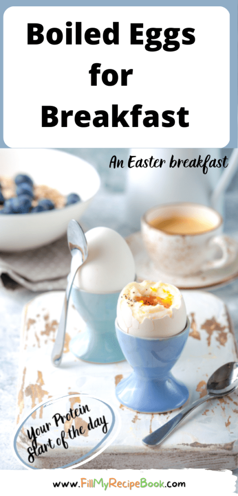 Boiled Eggs for Breakfast recipe ideas in an egg cup. Eggs are filled with protein and are a great energy sauce, for salads and easter use.