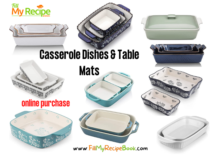 Casserole Dishes & Table Mats to purchase online.