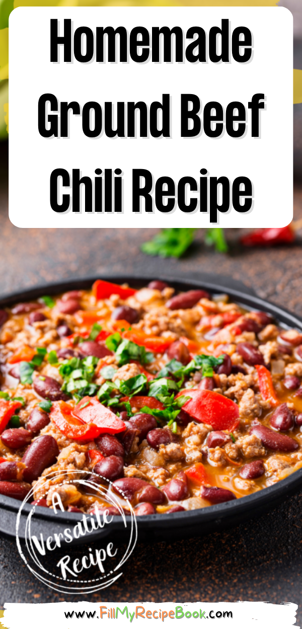 Homemade Ground Beef Chili Recipe - Fill My Recipe Book