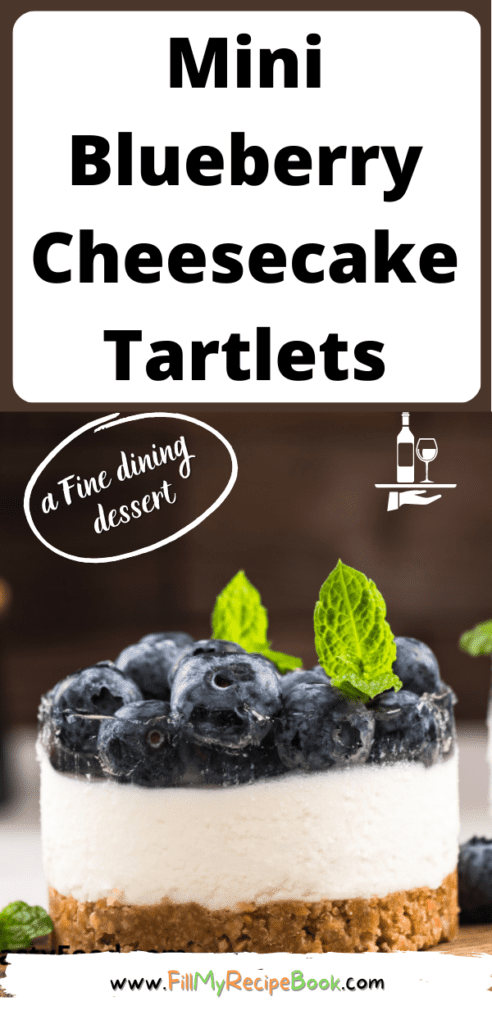 Mini Blueberry Cheesecake Tartlets Recipe. Easy homemade oven bake with a biscuit base and a creamy cream cheese filling with blueberries on.