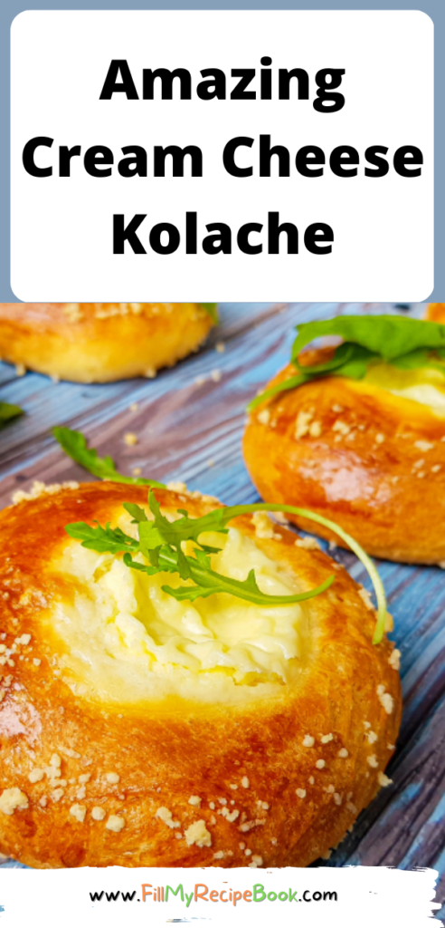 Amazing Cream Cheese Kolache Recipe. The kolache is buttery and flakey dough filled with sweet cream cheese. Easy dessert, or breakfast.