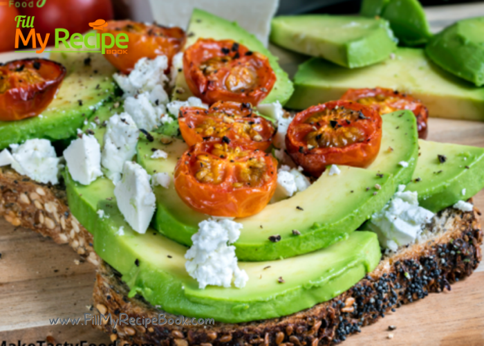 Avocado on Toast Breakfast Ideas. Easy Recipe ideas for a simple healthy breakfast with whole wheat toast, avocado, adding bacon and egg.