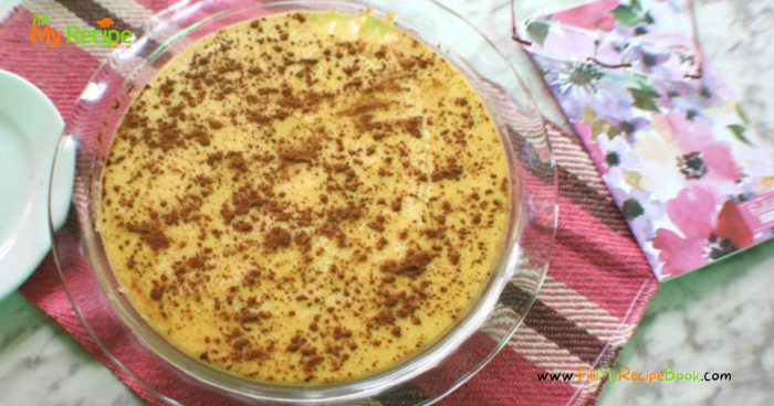 A homemade blissful no bake custard milk tart, an easy recipe. This versatile recipe can be made as a trifle as well, so tasty and made with biscuit base.