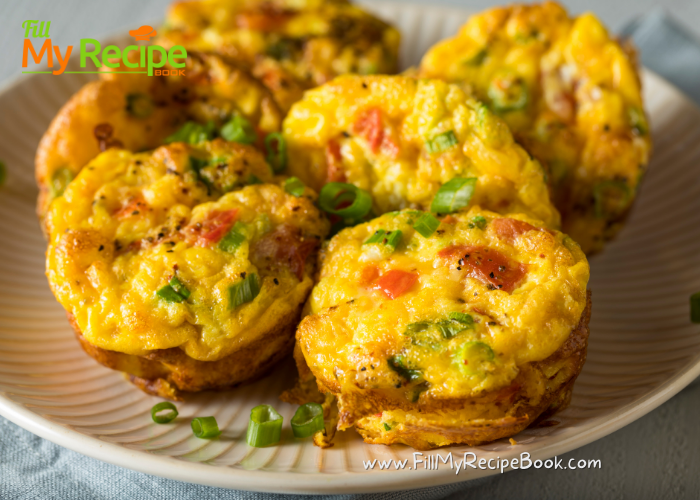 Cheesy Ham Egg muffins with some bell peppers. A versatile make ahead breakfast egg muffin recipe to serve for a special day for breakfast.