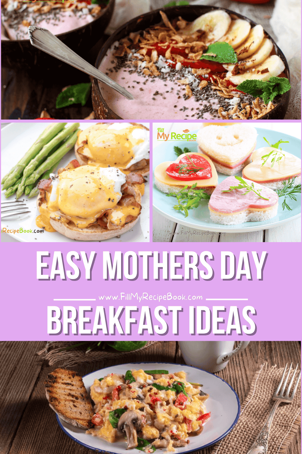 Easy Mother’s Day breakfast ideas to surprise mom. Simple, quick, homemade delicious recipes perfect for creating a special morning for her.