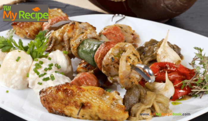 Grilled Honey Mustard Chicken Kebabs or sosatie recipe. Easy idea for grilling on a braai or barbecue, a homemade honey mustard marinade.