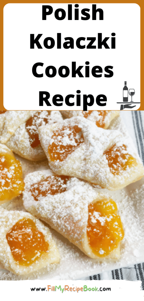 Polish Kolaczki Cookies Recipe. An easy authentic dessert or snack, dough made with cream cheese and butter, filled with apricot jam.