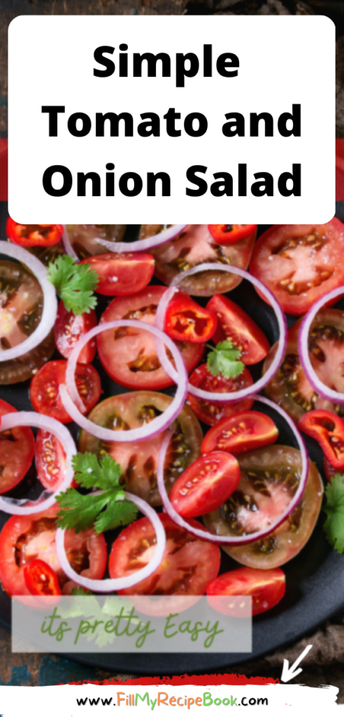 Simple Tomato and Onion Salad recipe with spiced balsamic dressing. Easy side dish idea for a braai, barbecue, healthy South African recipe.