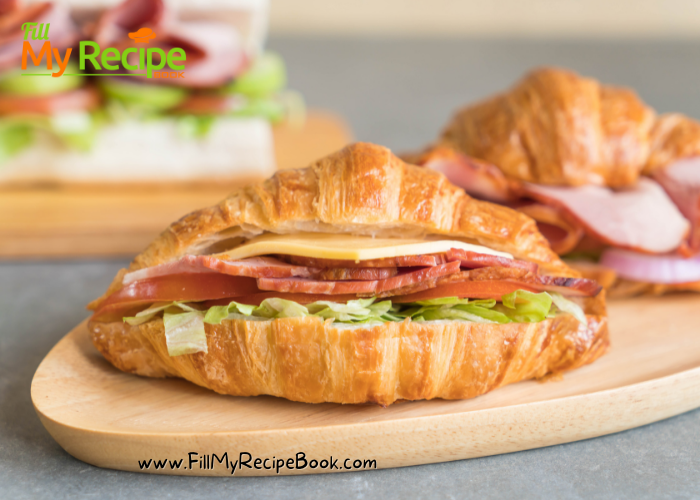 Easy Ham and Cheese Croissants with honey mustard sauce Recipe served warm for breakfast or any light meal. Make this recipe from scratch.