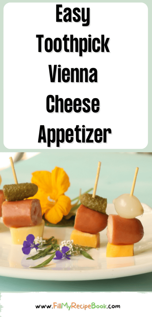 Easy Toothpick Vienna Cheese Appetizer recipe ideas for a no bake get togethers or party and family. A bite size cold finger food for snacks.