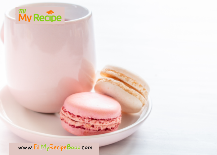 How to make Raspberry and Vanilla Macarons Recipe idea. Aesthetic macarons oven baked and a raspberry or vanilla buttercream filling recipe.