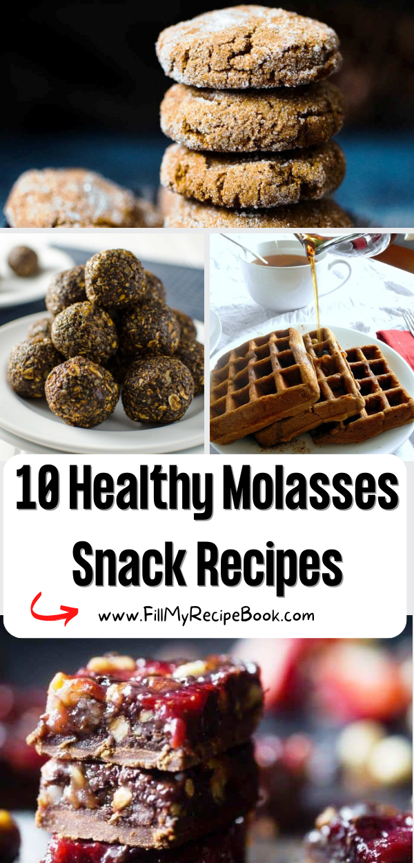 10 Healthy Molasses Snack Recipes ideas. Tasty sweet homemade desserts, in cookies, waffles, snack bars, biscuits and cakes recipes.