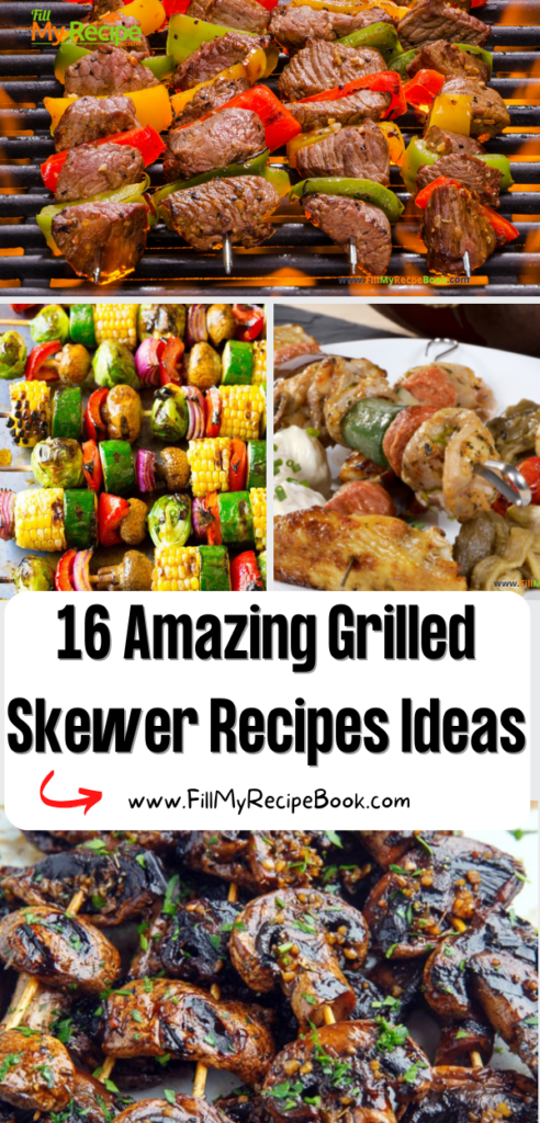 16 Amazing Grilled Skewer Recipes Ideas for braais or barbecue. The best food to add to a summer dish for a family meal for a picnic.